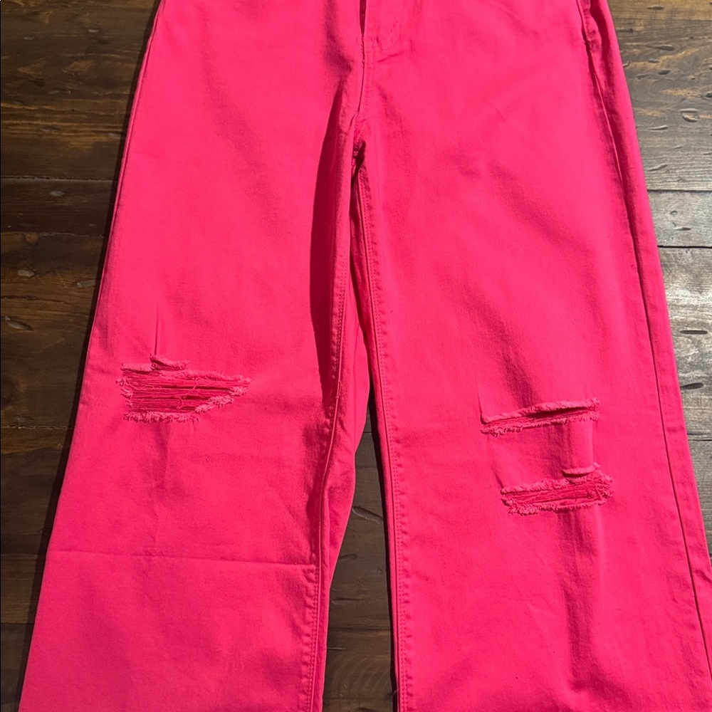 New York & Company Ultra High Rise Wide Leg Jeans in Pink (TALL) - Picture 5 of 8